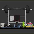 Home Gym Fitness Equipment Set With Barbell Bench Press Dumbbells Yoga Mat And Protein Container