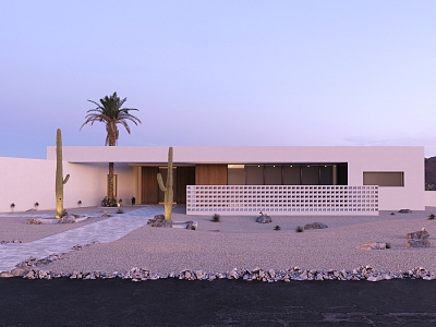 Tropical Desert Villa Outdoor Architecture 3d model