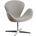 Light Gray Fabric Office Chair With Modern Design And Metal Base Wheels