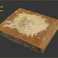 Pile of White Powder on Orange Wooden Board with Smooth Surface
