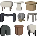 Modern Upholstered Sofa Stools With Various Designs And Neutral Tones For Living Room Decor