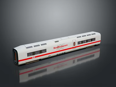 White And Red Intercity Express Train With Sleek Carriage Exterior Design 3d model
