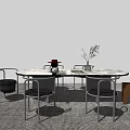 Modern Dining Table and Chair Combination 3d model