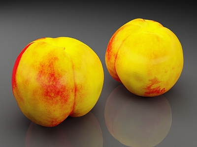 Peach Nectarine Fruit Peach Barge Plum 3d model