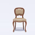 Classic Upholstered Dining Chair With Wooden Frame And Ornate Carved Legs