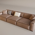 Italian Light Luxury Sofa Vintage Tofu Block Leather Sofa Antique caramel Sofa Cream Sofa 3d model