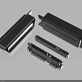 Black Plastic Connectors In Various Shapes And Sizes For Household Electronics Use 3d model