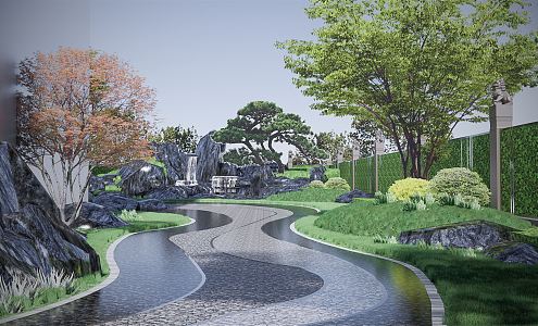 New Chinese Courtyard Garden 3d model