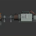 Mechanical Equipment With Copper Coils Motor Control Panel And Red Indicator