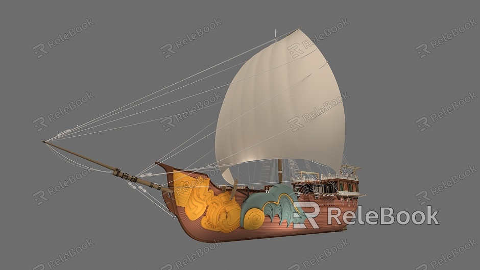 Pirate ship sailing pirate blockbuster footage model