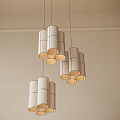 Modern Cylindrical Pendant Lights Cluster Hanging In Interior Ceiling Design 3d model