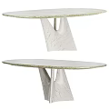 Elegant Modern Side Table With Round Marble Top And Unique Metal Base 3d model