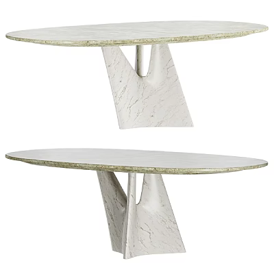 Elegant Modern Side Table With Round Marble Top And Unique Metal Base 3d model