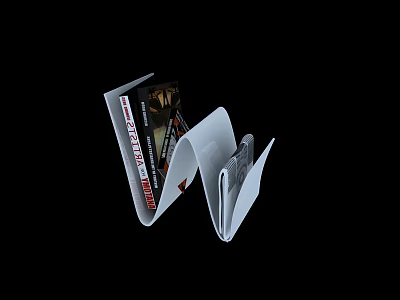 Creative Modern Books And Magazines Display With Curved White Covers And Stacked Layout 3d model