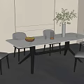 Modern HC28 Dining Table and Chair Combination 3d model