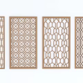 Wooden Room Dividers With Geometric Patterns For Modern Interior Decor Design 3d model