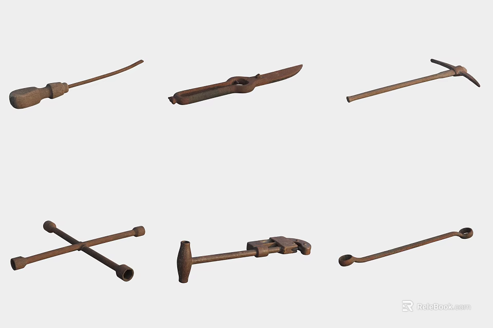 Various Hardware Tools Collection Featuring Hammers Wrenches Pliers And Screwdrivers 3d model 