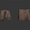 Two Brown Fabric Covered Furniture Stools With Soft Texture And Simple Design