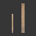 Two Brown Textured Rectangular Pillars With Different Heights On White Background