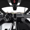 Sleek White And Black Supercar With Streamlined Body Large Rear Wing And Two Seater Cabin