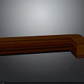 Dark Wooden L Shaped Counter With Multiple Shelves And Smooth Surface Design 3d model