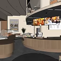 Modern Bubble Tea Shop Interior Design With Stylish Counter And Cozy Seating