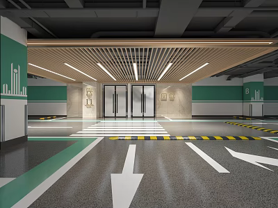 Modern Parking Underground Garage 3d model