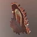 Door Gate Brick Door Stone Gate Castle Gate Castle Gate PBR Wooden Door 3d model