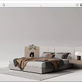 Modern Background Double Bed Double Bed 3d model