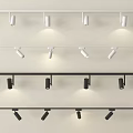 Modern White And Black Track Mounted Downlights And Spotlights For Interior Lighting