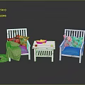 Cozy Seating With White Wooden Chairs Green Cushions Floral Pillows And Coffee Table