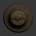 Traditional Decorative Brass Bell With Carved Texture And Top Ring Handle