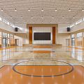 modern basketball hall 3d model