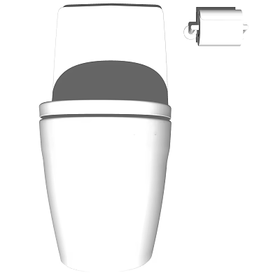 Modern White Ceramic Toilet With Soft Close Seat And Sleek Design 3d model