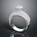 Luxury Diamond Ring With Large Central Stone And Surrounding Small Diamonds On Platinum Band