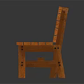 Outdoor Wooden Bench Natural Wood Color Long Seat Simple Design