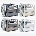 Modern Single Sofa With Diamond Lattice Frame Storage Drawer And Various Colors