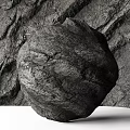 Natural Rock Texture Background With Detailed Surface And Round Stone Sphere 3d model