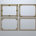 Chinese-style window grilles line silhouette pane window sill border engraved window edge strip construction 3d model