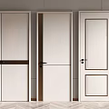 Modern White Hinged Doors With Different Frame And Panel Designs For Interior 3d model