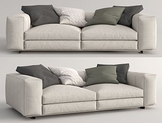 modern double sofa fabric double sofa 3d model