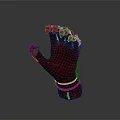 Red Heat Resistant Kitchen Glove With Black Textured Edges And Secure Wrist Strap