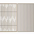 Modern Decorative Room Dividers With Vertical Slats And Geometric Patterns 3d model
