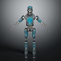 Blue Humanoid Robot Character With Mechanical Sci Fi Design And Metallic Structure 3d model