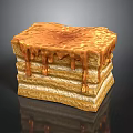 Multi Layered Shiny Golden Brown Household Decorative Item With Dripping Surface Design