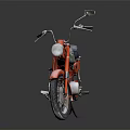 Red Classic Motorcycle With Black Seat Chrome Accents Shiny Engine And Sleek Vintage Design