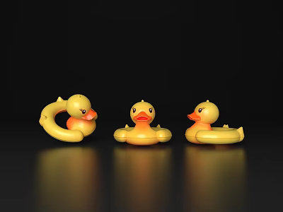 Yellow Duck Swimming Buoy Life Buoy Swimming Buoy Water Toy Amusement Yellow Duck 3d model