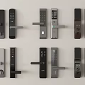 Various Designs of Smart Door Locks with Digital Keypads and Handles