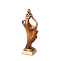 Elegant Bronze Female Sculpture Carving With Flowing Dress And Square Base