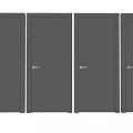 Modern Hinged Doors Collection With Different Panel Designs And Dark Gray Finish 3d model